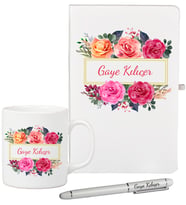 Kişiye Özel Olarak Hazırlanmış Beyaz Defter Kupa Kalem Seti