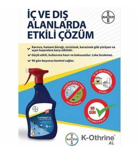 Bayer K-Othrine Al Genel Haşere İlacı Böcek İlacı Bit Pire Kene İlacı Hazır 1000 Ml