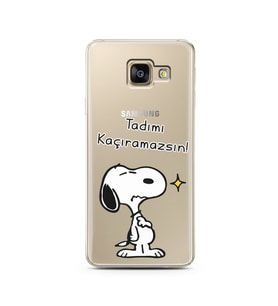 Snoopy Tasarımlı Süper Şeffaf Silikon Telefon Kılıfı Samsung A3 (2017)