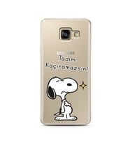 Snoopy Tasarımlı Süper Şeffaf Silikon Telefon Kılıfı Samsung A3 (2017)