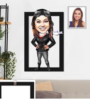 Kişiye Özel Bayan Karikatürlü 3D Ahşap Tablo 30x47 Model-8
