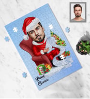 Kişiye Özel Yılbaşı Erkek Karikatürlü 130 Parça Puzzle Model-9