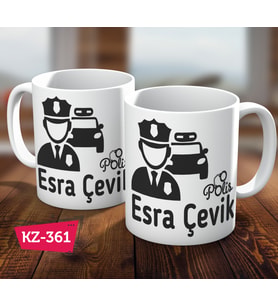 Kişiye Özel İsimli Polis Meslek Hediye Kupa Bardak