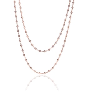 Söğütlü Silver Gümüş rose  zirkon taşlı 90 cm kolye