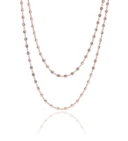 Söğütlü Silver Gümüş rose  zirkon taşlı 90 cm kolye