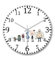 Regular Show Rules Duvar Saati Bombeli Gercek Cam