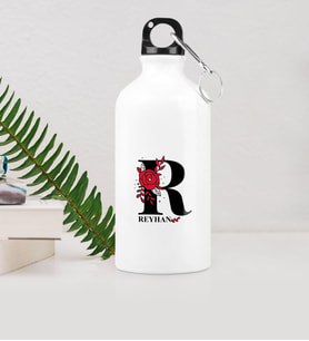 BK Gift Kişiye Özel R Baş Harf Ve İsimli Metal Suluk 500 Ml