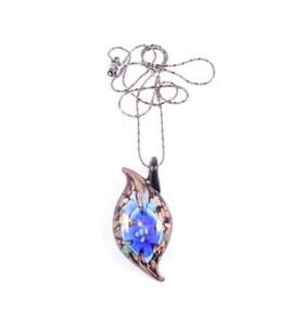 Murano Yaprak Kolye - Safir