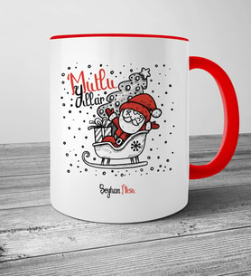 Yılbaşı Hediyesi BK Gift Kişiye Özel Noel Baba Mutlu Yıllar Kırmızı Kupa Bardak  6