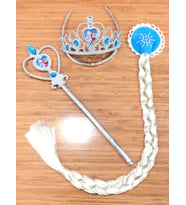 Elsa Frozen Taç-Asa-Saç üçlü Takım (Karışık)