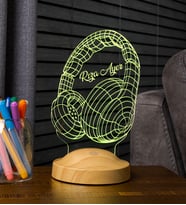 Müzisyen Hediyesi Kulaklık Şeklinde Kişiye Özel 3D Led Lamba