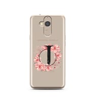 Pembe Çiçekli Harf Tasarım Süper Şeffaf Silikon Telefon Kılıfı General Mobile GM