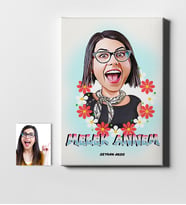 BK Gift Kişiye Özel Melek Annem Karikatür Kanvas Tablo 50x70cm