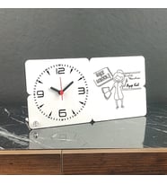 English Teacher Ahşap Masa Saati 002