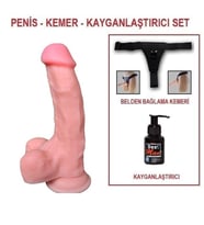LilituShop 18 cm Belden Bağlamalı Yeni Nesil Realistik Penis + Kemer + Kayganlaştırıcı