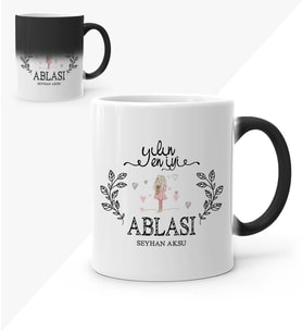 BK Gift Kişiye Özel Yılın En İyi Ablası Sihirli Kupa Bardak  2
