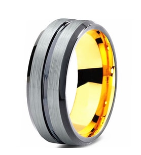 Chavin Bayan Erkek Mat Gri Fırçalanmış Tungsten Yüzük dm80