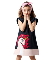 Unique Unicorn Kız Çocuk Elbise (Karışık)