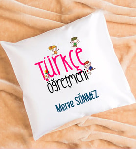 Türkçe Öğretmeni Tasarımlı Kişiye Özel Hediye Türkçe Öğretmeni Yastık