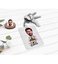 BK Gift Kişiye Özel Erkek Doğum Günü Karikatürlü Şeffaf Pleksi Anahtarlık-4 (Beyaz)