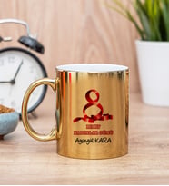 Kadınlar Günü Hediyesi Gold Kupa Bardak - 2