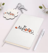 BK Gift Kişiye Özel Nefrolog Beyaz Defter Kalem ve Anahtarlık Hediye Seti (Model 1)