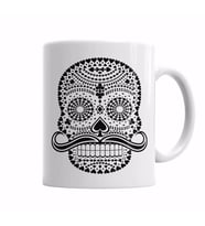 Naipes Pretos Skull Kupa Bardak Porselen