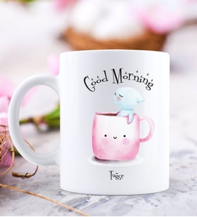 BK Gift Kişiye Özel Good Morning Tasarımlı Beyaz Kupa Bardak-1