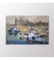 Arty Tablo Suluboya Tekneler ve Haydarpaşa Tablo (Karışık)