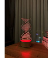 DNA Figürlü Dekoratif Hediye Led Masa Lambası 7 Işık Rengi Ahşap Taban