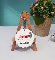 Memur Ahşap Anahtarlık