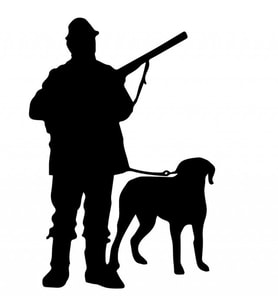 Avcı ve Köpek Araba Stickerı Yapıştırma Vinil Sticker