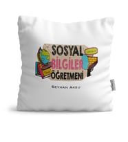 BK Gift Kişiye Özel Sosyal Bilgiler Öğretmeni  Yastık  3