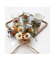 Lora Davet Damat Kahve Fincan Takımı Kare (1 Adet) Naturel - 54135