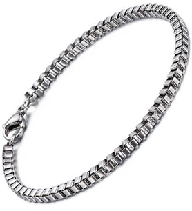 Küp Model Spor Erkek Çelik Bileklik Künye Zincir eck21b (Metal)