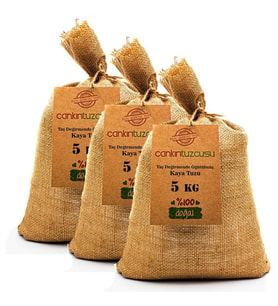 Çankırı Tuzcusu 3 Adet 5 Kg 1. Kalite Taş Değirmende Öğütülmüş Kaya Tuzu