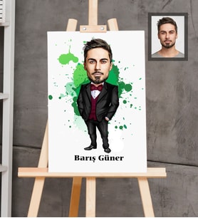 Kişiye Özel Patron Karikatürlü  Ahşap Tablo 30x47 Bay-24
