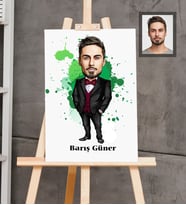 Kişiye Özel Patron Karikatürlü  Ahşap Tablo 30x47 Bay-24