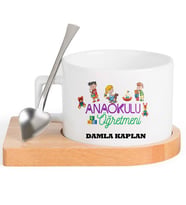 Ana Okulu Öğretmeni  Lüks Fincan Seti (Beyaz)