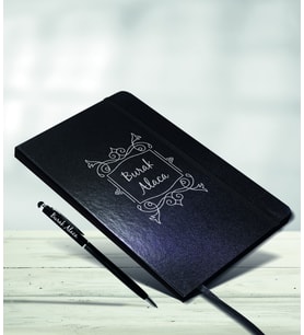 Kişiye Özel Siyah Defter Touchpen Kalem Hediye Seti Model-17