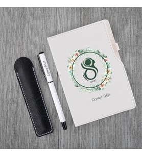 Kişiye Özel 8 Mart Dünya Kadınlar Günü Baskılı Beyaz Defter Beyaz  Roller kalem Seti