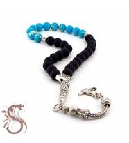 VARİSİT VE MAT SİYAH ONİKS TAŞ TESBİH TS557