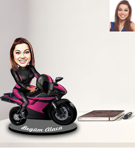 Kişiye Özel Bayan Karikatürlü Ahşap Biblo Model-10