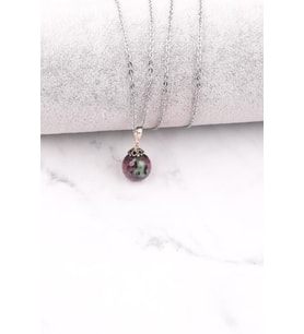 Ruby İn Zoisite – Anyolit Doğal Taş 925 Ayar Gümüş Kolye