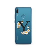Papatya Harf Tasarım Süper Şeffaf Silikon Telefon Kılıfı Huawei Y6 Prime (2019) 