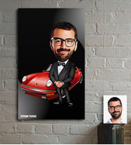 BK Gift Kişiye Özel Bay Patron Karikatür Ahşap Tablo - 1