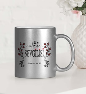 BK Gift Kişiye Özel Yılın En İyi Sevgilisi Gümüş Yaldızlı Kupa Bardak