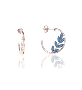 Söğütlü Silver Yaprak modeli halka küpe