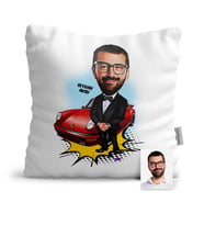 BK Gift Kişiye Özel Patron Karikatür  Yastık  1