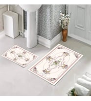 Banyo Halısı Ikili Klozet Takımı Kaymaz Tabanlı (60 xm x 100 cm + 40 cm x 60 cm) 